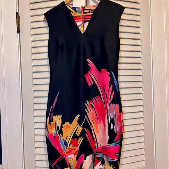 NY&CO Graphic-Print Cap-Sleeve Sheath Dress - Picture 3 of 6